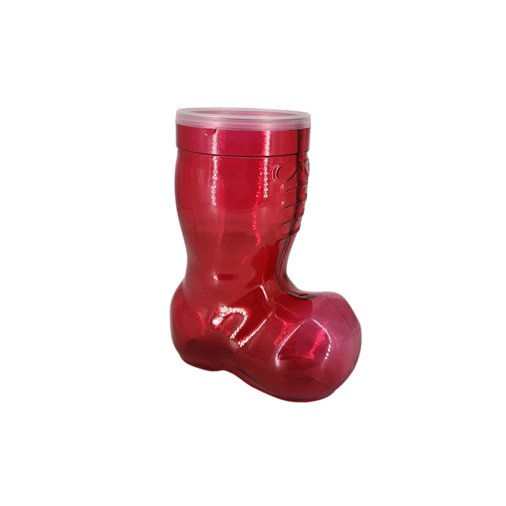 Bote dulcero chico con forma de bota navideña / bota.dulces