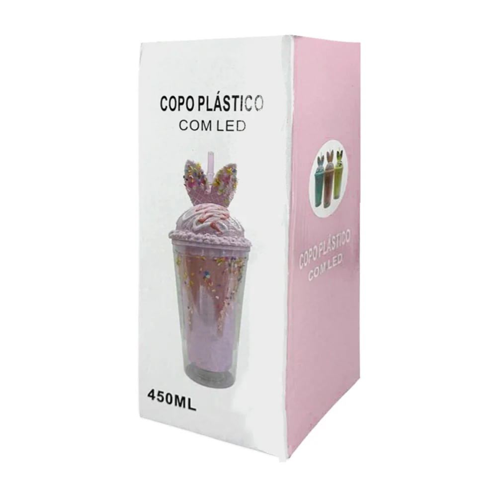 Vaso de acrílico con efecto de helado con chispas, 450ml + luces led,…