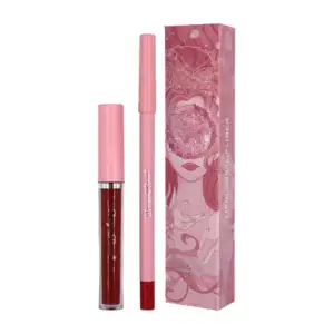 Kit de brillo labial con lápiz delineador para labios, variedad de to…