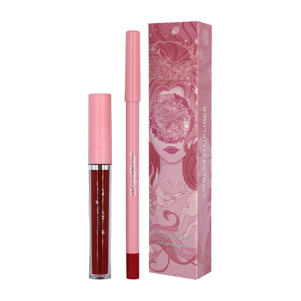 Kit de brillo labial con lápiz delineador para labios, variedad de to…