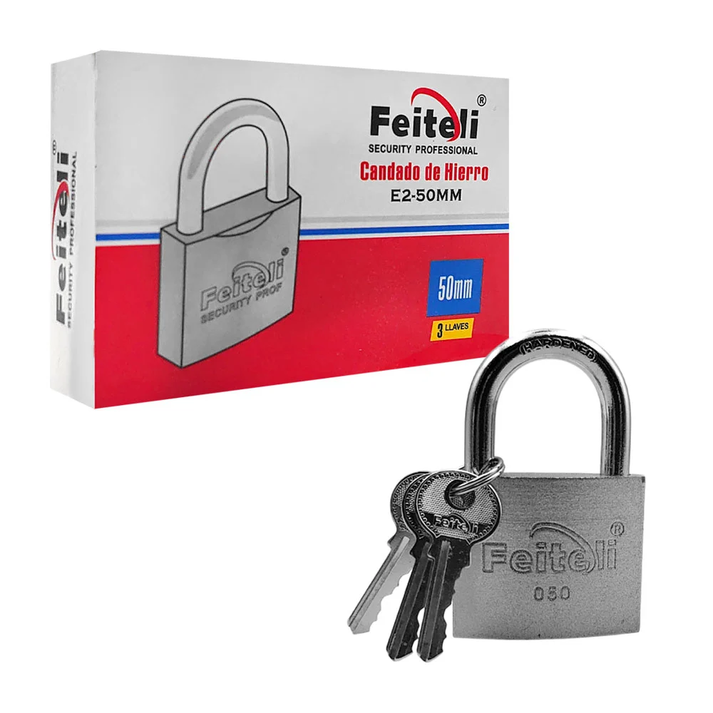 Candado feiteli de hierro, 50mm con resistencia al corte, antioxido, …