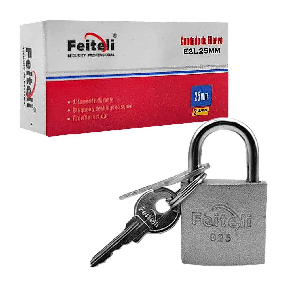 Candado mini de hierro con gancho corto, 25mm antioxidante, seguridad…