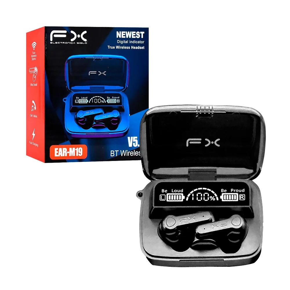 Audífonos bluetooth fx con estuche de carga e indicador de batería / …