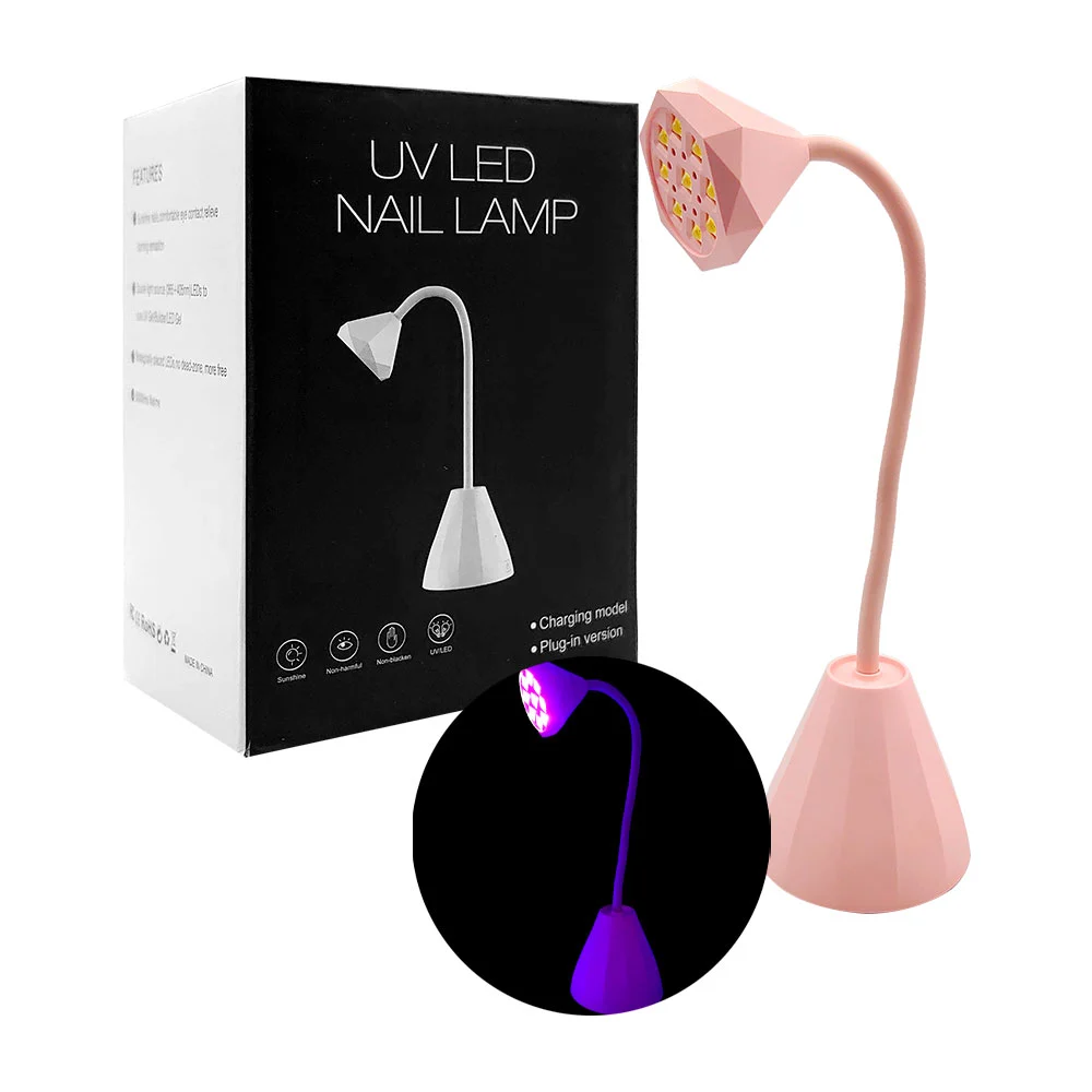 1pza Lámpara mediana de escritorio recargable, con 9 focos led ultrav…