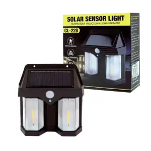 Lámpara led solar con sensor de movimiento para pared con apagado aut…