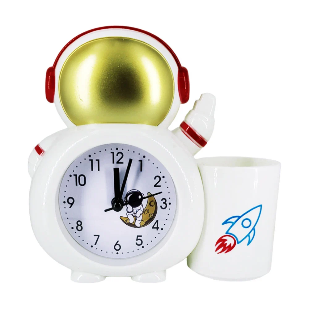 Reloj despertador en forma de astronauta + portalápices para escritor…