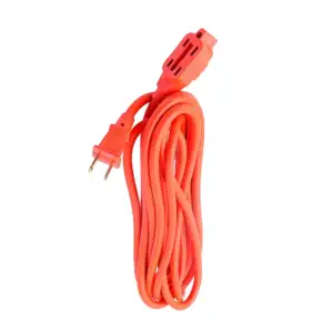 Extensión 3 metros color naranja de uso rudo con 3 tomacorrientes / e…