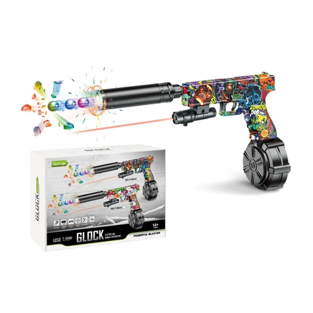 Pistola de juguete glock eléctrica y manual de hidrogel 7-8mm con acc…