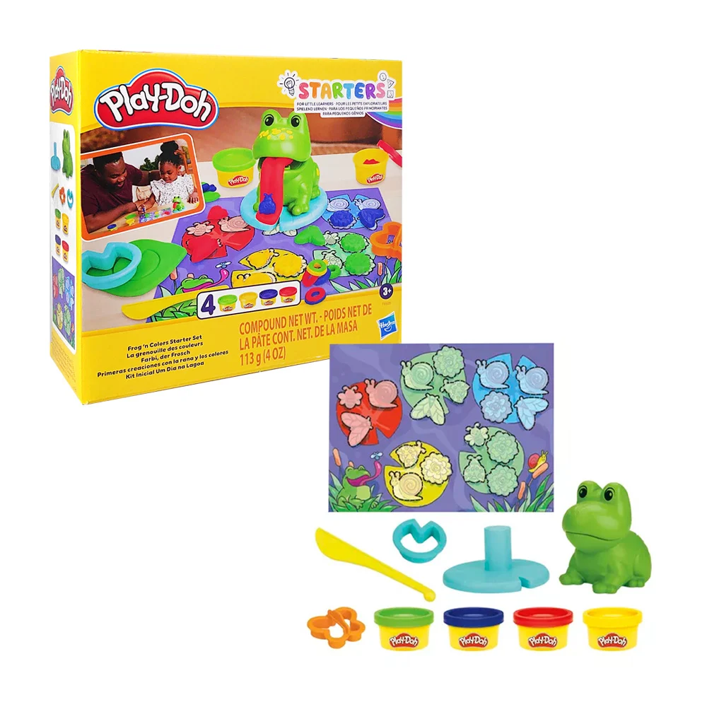 Set play-doh, primeras creaciones con la rana y los colores con 4 mas…