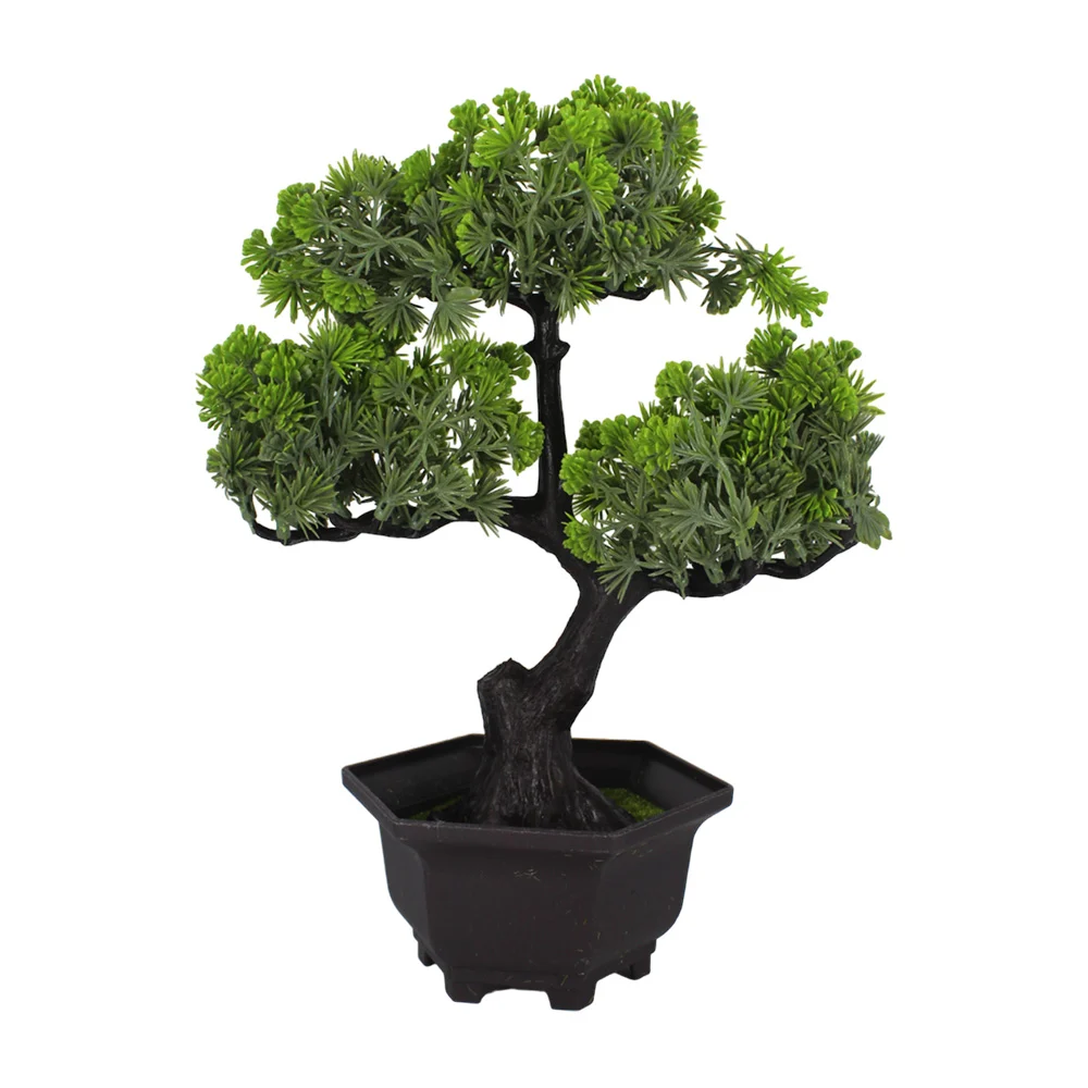 Maceta hexágonal decorativa con pasto y árbol pequeño artificial / hl…