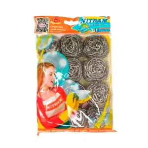Blíster con 12 mini fibras metálicas de acero inoxidable para limpiez…