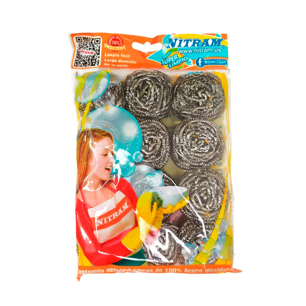 Blíster con 12 mini fibras metálicas de acero inoxidable para limpiez…