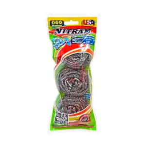 Blister con 3 estropajos tipo fibra metalica de acero inoxidable para…