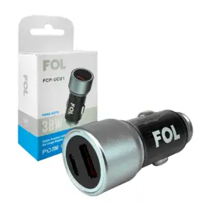 Plug cargador fol circular con puerto usb y tipo c de carga rápida 3.…