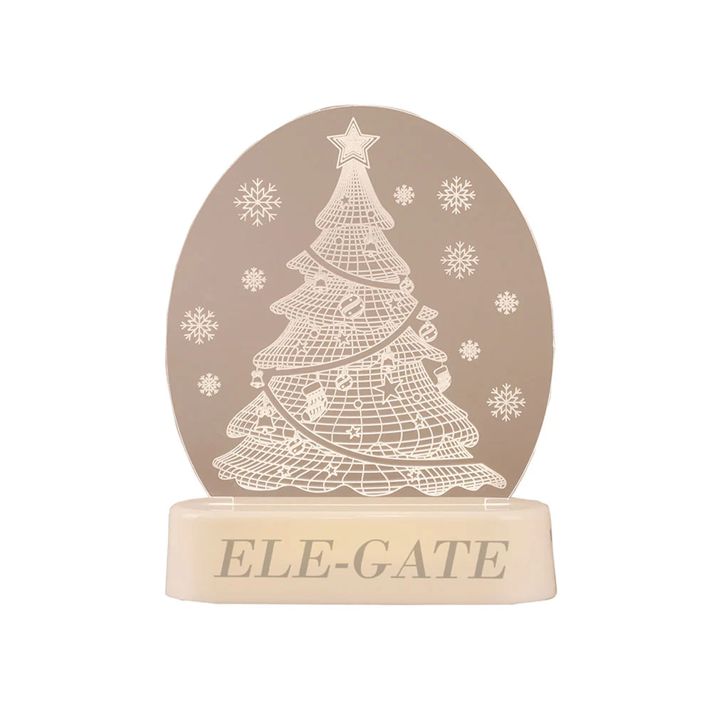 Lámpara 3d de acrílico con estampado de árbol navideño, 13x16.2cm / f…