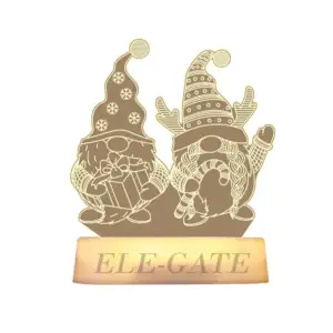 Lámpara 3d de acrílico con estampado de duendes - gnomos navideños, 1…