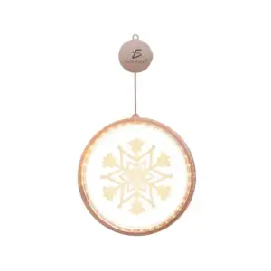 1pza Luz redonda de acrílico colgante navideña con estampado de copo …