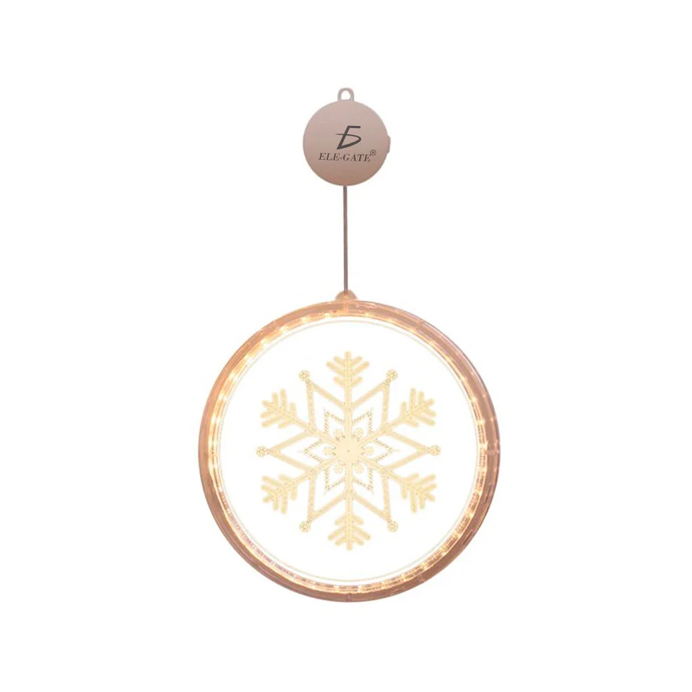 1pza Luz redonda de acrílico colgante navideña con estampado de copo …