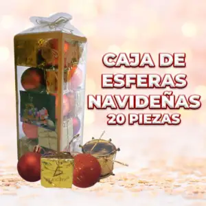 Set de 20 adornos colgantes pequeños con diseño de esferas navideñas,…