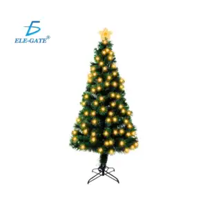 Pino / árbol de navidad artificial verde con luces de estrellas, pico…