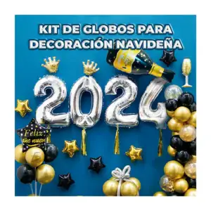 Set de globos para decoración con temática de año nuevo 2024 / fes.l3…