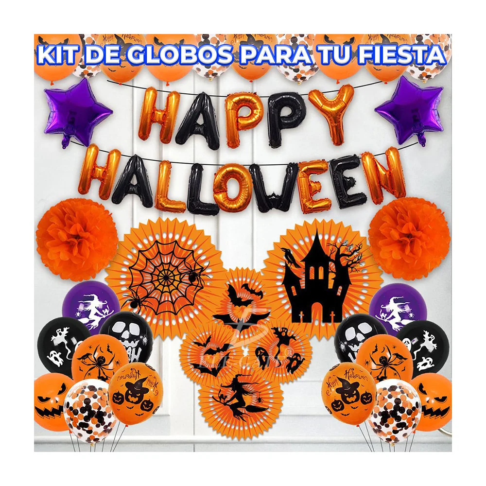 Kit de decoración para fiesta de halloween con variedad de globos y a…