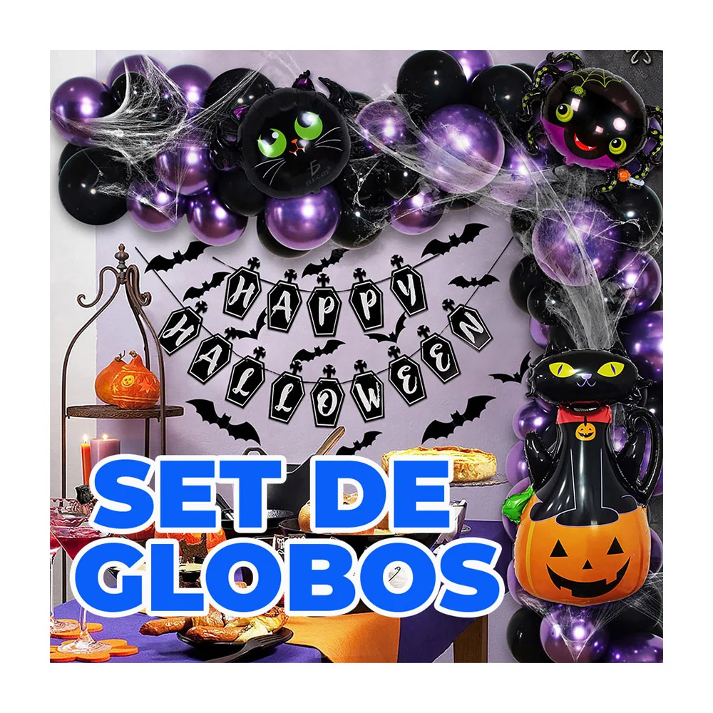 Kit de decoración para fiesta de halloween con variedad de globos y t…