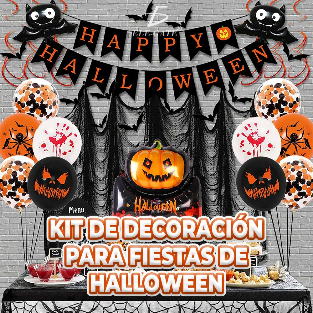 Kit de decoración para fiesta de halloween con variedad de globos y t…