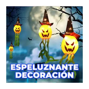 Guirnalda de calabazas con luz led para decoración de fiesta halloween