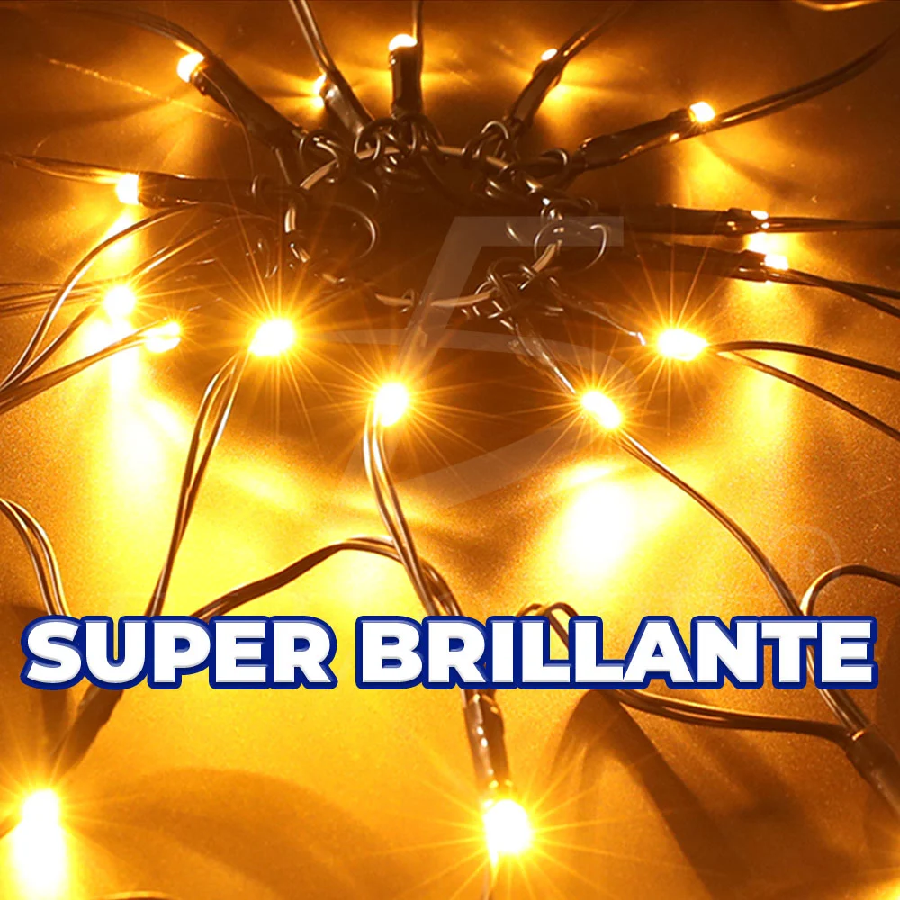 Telaraña con luces led y araña realista para fiesta de halloween