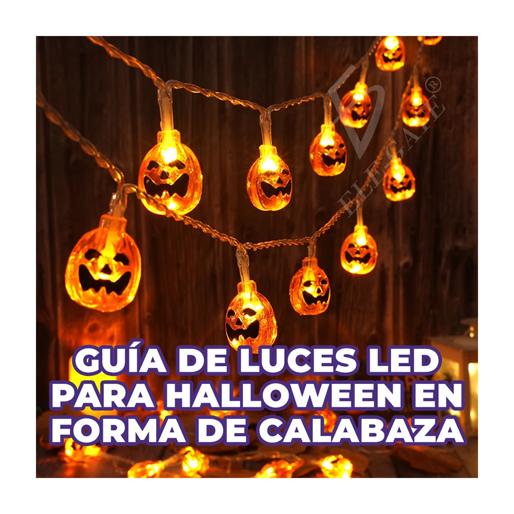 Guirnalda de luces led con diseño de calabazas para decoración fiesta…