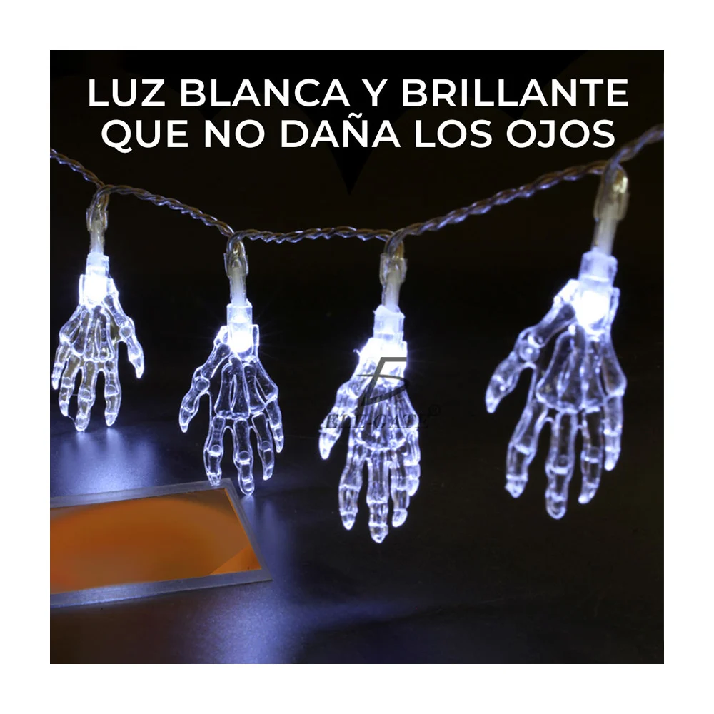 Guirnalda de luces led en forma de manos para decoración de fiesta ha…