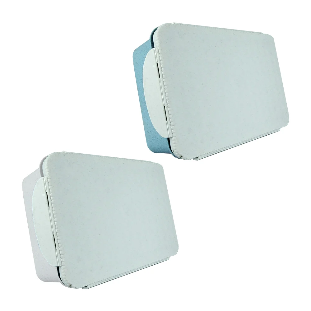 Tupper rectangular mediano de plástico con 2 compartimentos y cubiertos, variedad de colores / 6155