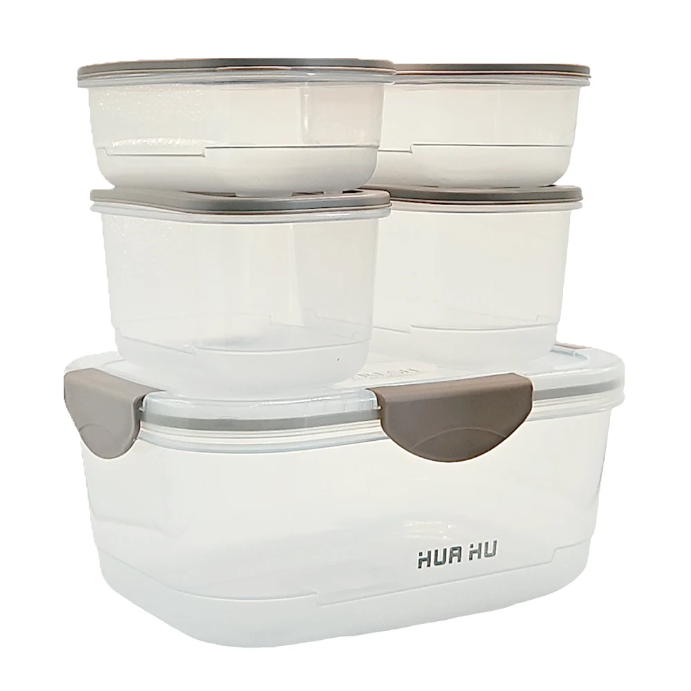 Set tupper grande y 4 tupper pequeños transparentes de plástico con t…