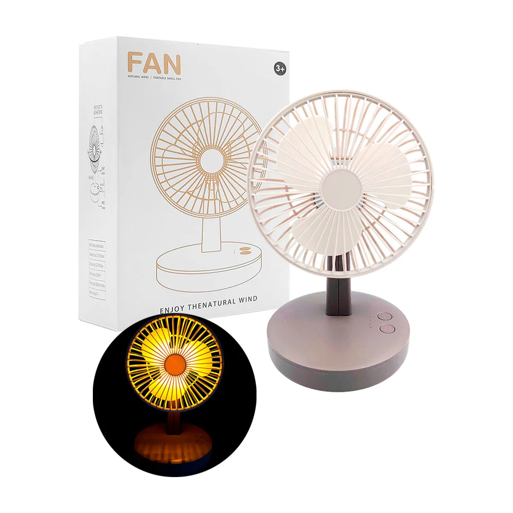 Ventilador pequeño de escritorio, rotable con base, 3 velocidades y 2…