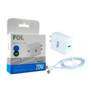 Combo cubo cargador con puerto tipo c + cable de 1m con entrada tipo …