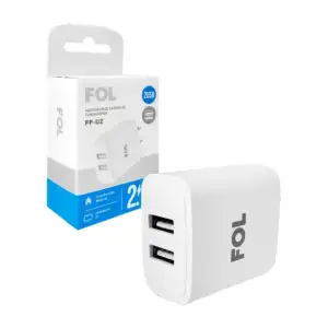 Cubo cargador fol con 2 puertos usb de carga 2.1a / fp-u2