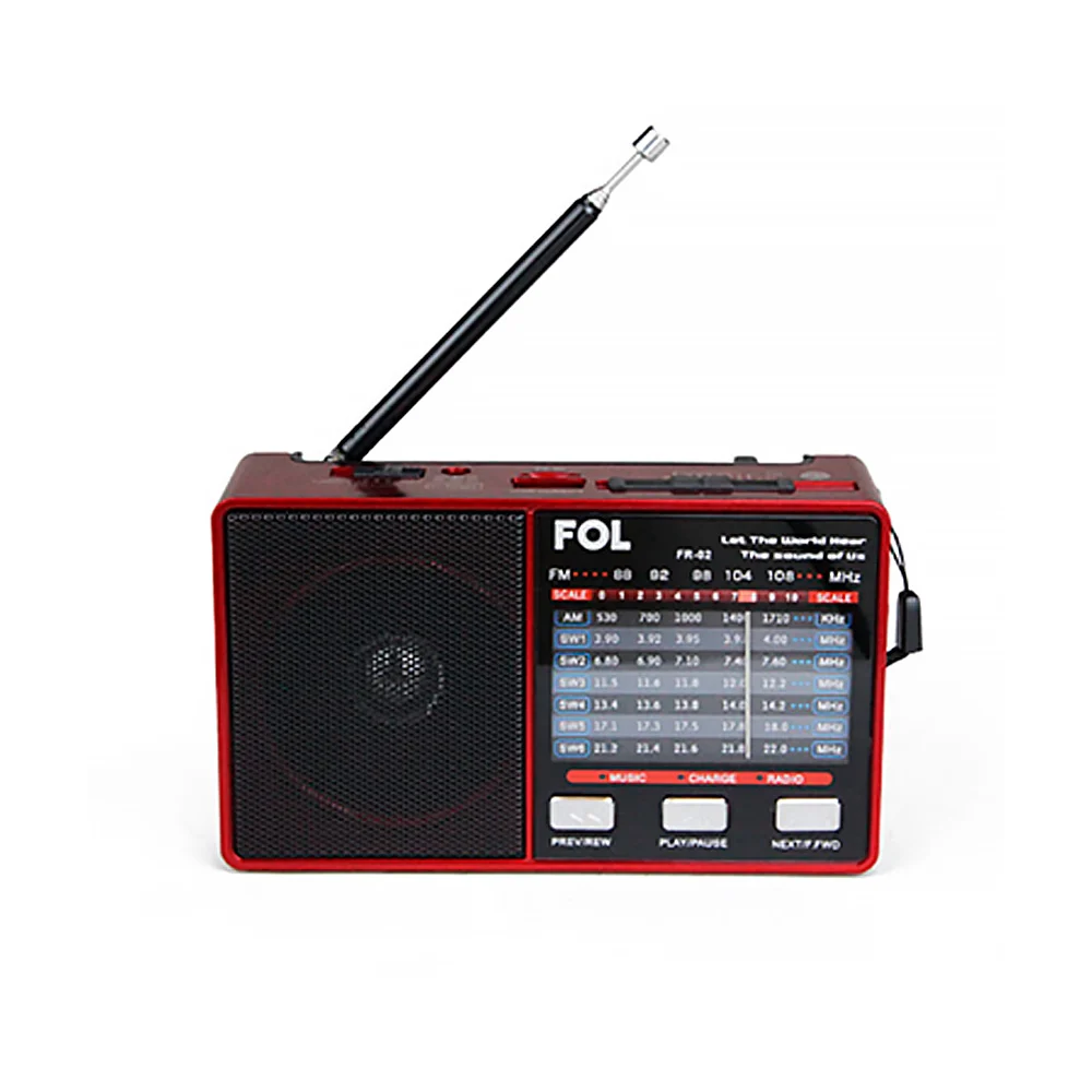 Bocina bluetooth fol estilo radio sintonizador con radio fm, correa y…