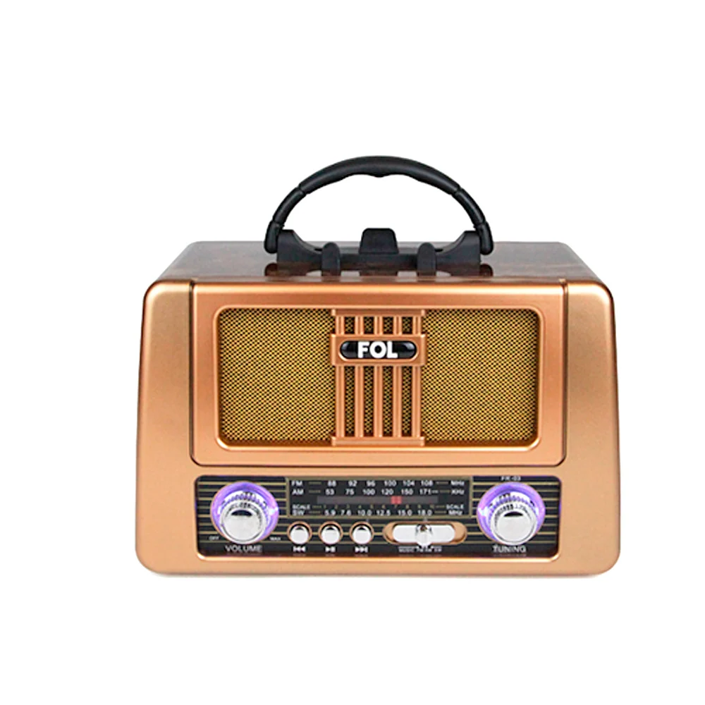 Bocina bluetooth fol estilo radio retro sintonizador con radio fm, as…