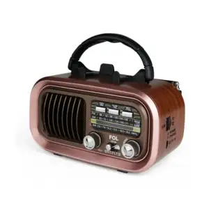 Bocina bluetooth fol estilo radio retro con radio fm, puerto usb-tf y…