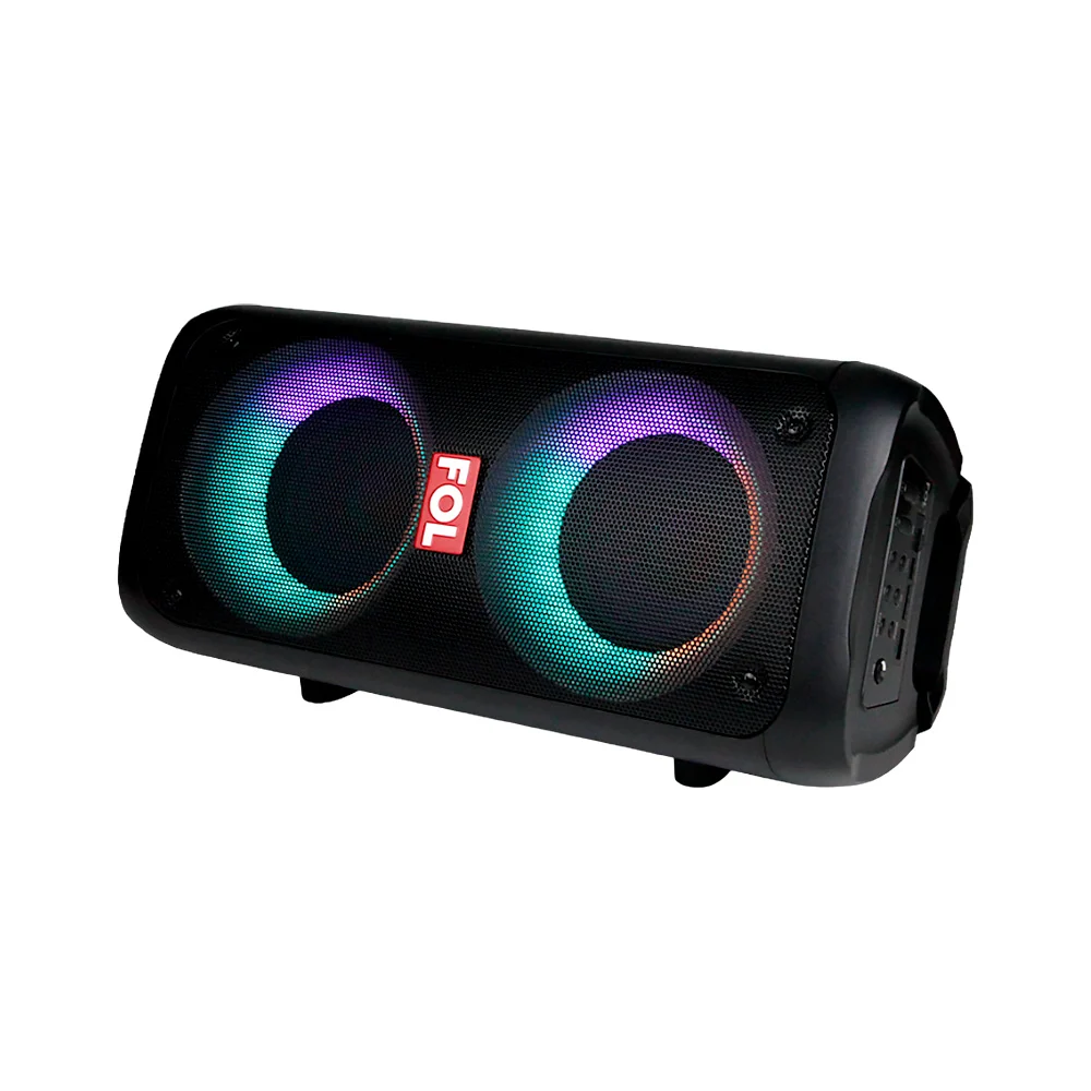 Bocina bluetooth fol de 4 pulgadas x2 con luz rgb, correa, radio fm y…