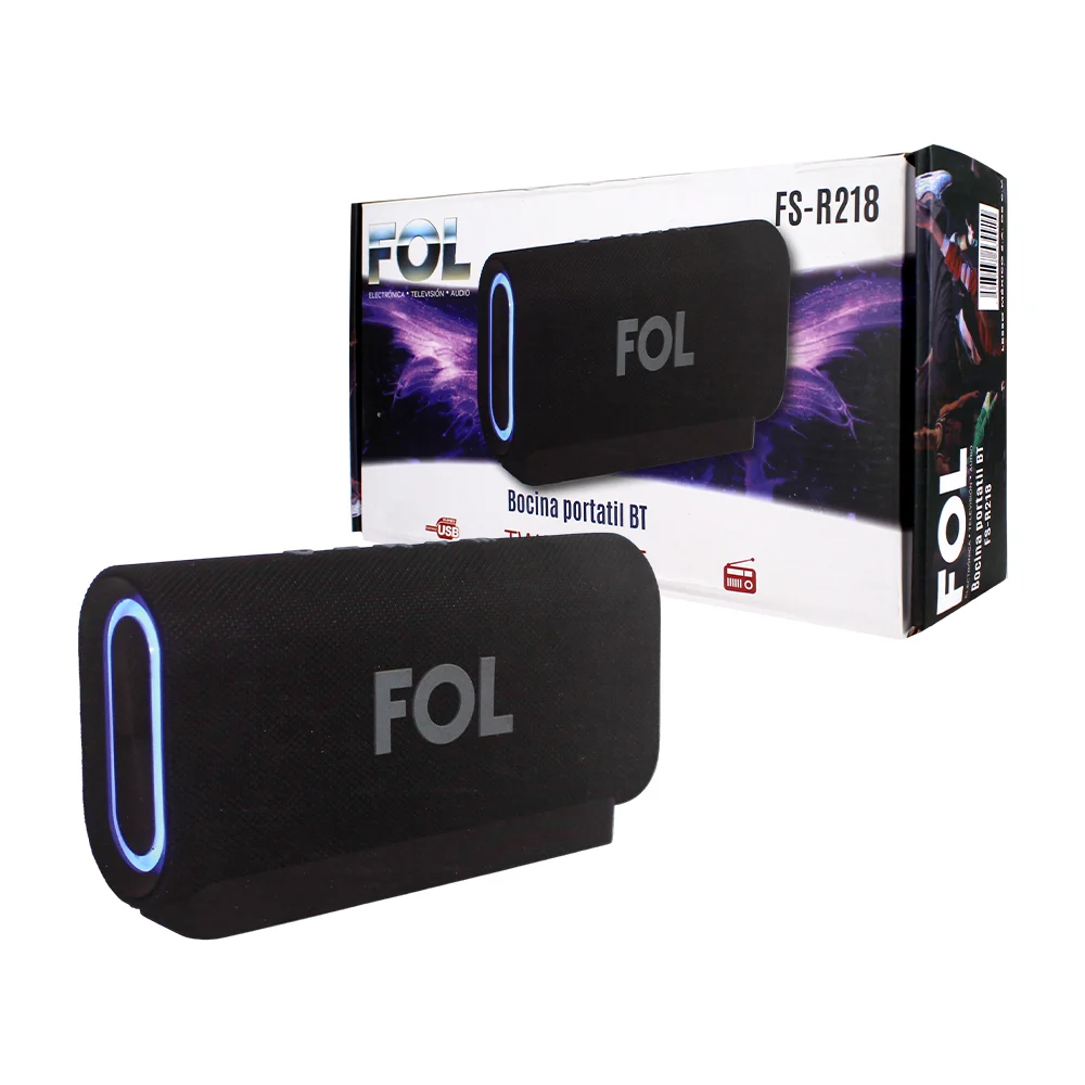 Bocina Fol recargable con bluetooth, luces RGB, sonido envolvente, va…