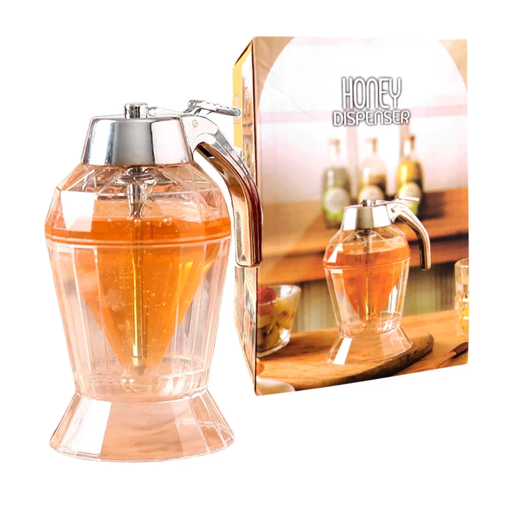 Botella - dispensador transparente, para miel o jarabe, multifuncional / honey dispenser