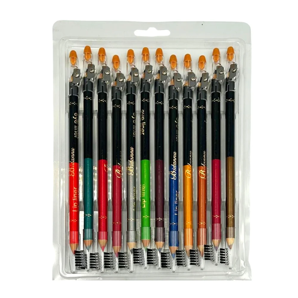 Paquete 12 lapices delineadores bidannu doble punta de colores con ce…