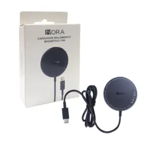 Cargador inalámbrico magnético 1 hora de 15w y entrada usb-c / gar281