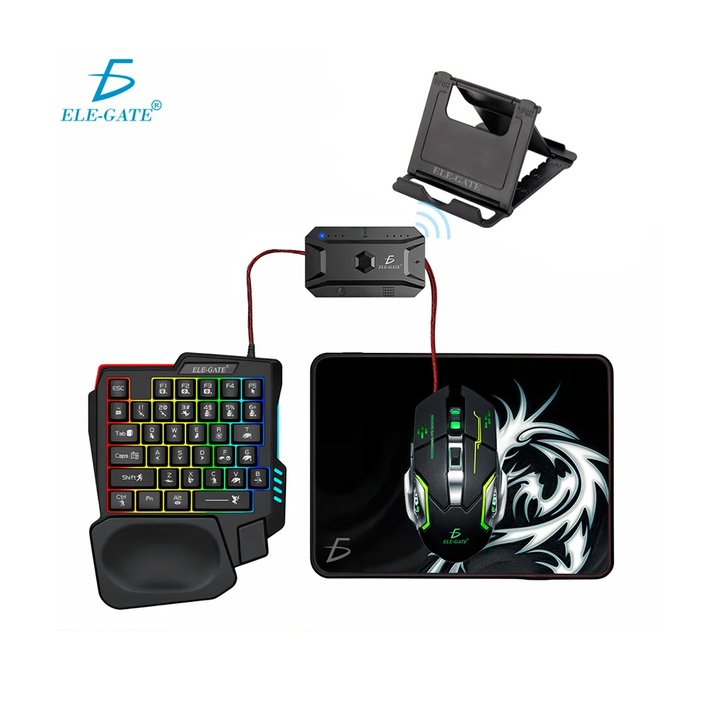 Kit gamer con teclado, mouse bluetooth, soporte y mouse pad para celu…
