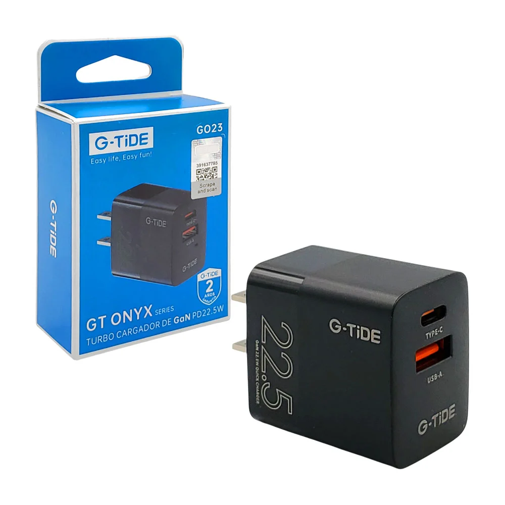 Cubo cargador de carga rápida g-tide con puerto usb-tipo c + bolsa fu…