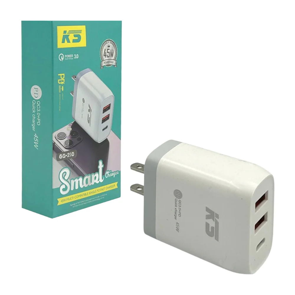 Cubo cargador de 45w con puerto usb-c y 2 usb para carga rápida 3.0 /…