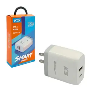 Cubo cargador de 38w con puerto usb y usb-c para carga rápida 3.0 / g…