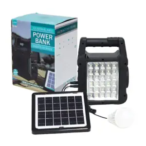Bocina multifuncional con panel solar, lámpara y centro de carga / gt…